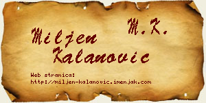 Miljen Kalanović vizit kartica